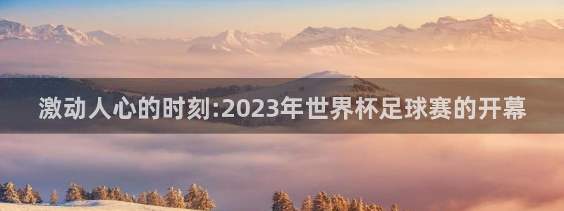鼎天国际官网入口网址：激动人心的时刻:2023年世界杯足球赛的开幕